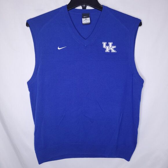 Nike Merino Wool Sweater Vest Mens Medium Blue University Of Kentucky - Picture 1 of 10